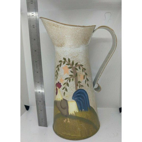 Rustic Primitive Large Tin Coffee Pot Country Home - Picture 8 of 9